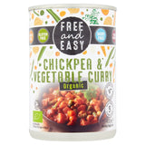 Free & Easy Organic Chickpea & Vegetable Curry ready meal 400g - British product