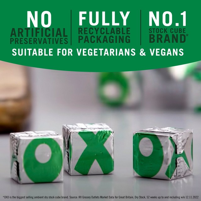 Oxo 12 Vegetable Stock Cubes, imported from the UK