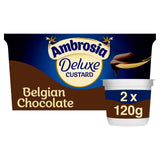 M&S Ambrosia Deluxe Custard Belgian Chocolate Dessert Pots 2 x 120g- Buy online at McGrocer