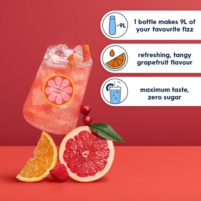 SodaStream Pink Grapefruit zero sugar syrup 440ml, UK version