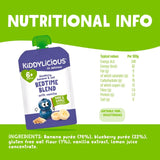 Kiddylicious blueberry banana oat bedtime blend baby food pouch 4 x 100g, UK version