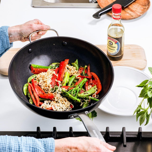 GreenPan Copenhagen Aluminium Non-Stick 30cm 4.8L wok, UK version