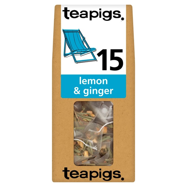 Teapigs lemon and ginger herbal tea bags 15 per pack (British brand)