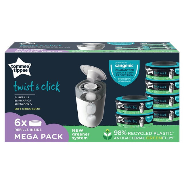 Tommee Tippee nappy bin refill cassettes 6 pack (British brand)