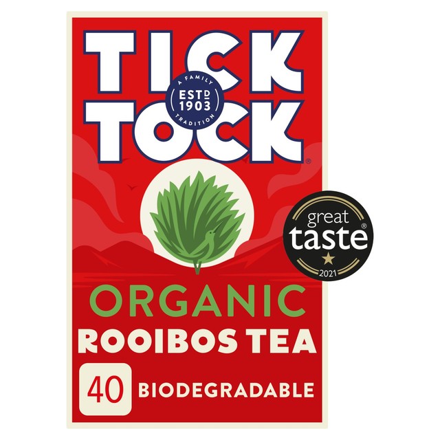 Tick Tock rooibos redbush tea bags 40 pack (British brand)