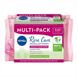 M&S Nivea Rose Care Biodegradable Micellar Face Wipes with Organic Rose Water Cleansing Wipes 50 Wipes- Buy online at McGrocer