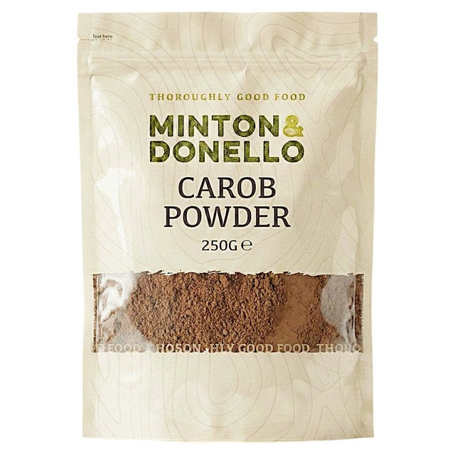 Minton & Donello carob powder 250g, imported from the UK