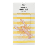 M&S M&S Lobster Guest Napkins Pack of 16- Buy online at McGrocer
