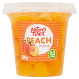 Nature's Finest diced peaches in juice pot - British product