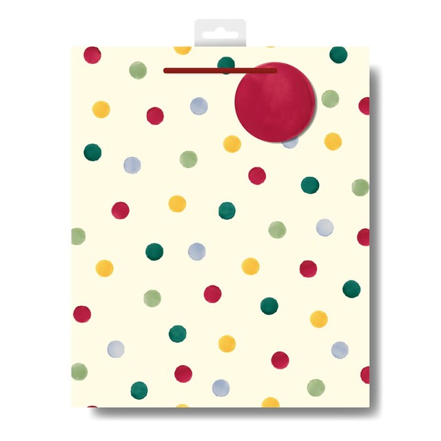 Woodmansterne polka dot large gift bag - British product