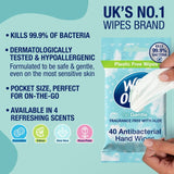 Wet Ones Be Gentle antibacterial hand wipes 40 wipes (British brand)