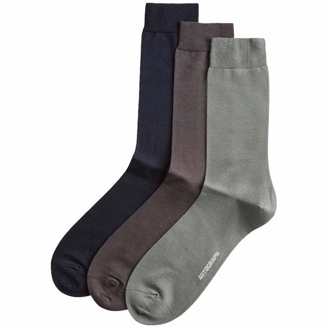 M&S Mens Egyptian Cotton Socks Multi 9-12, imported from the UK