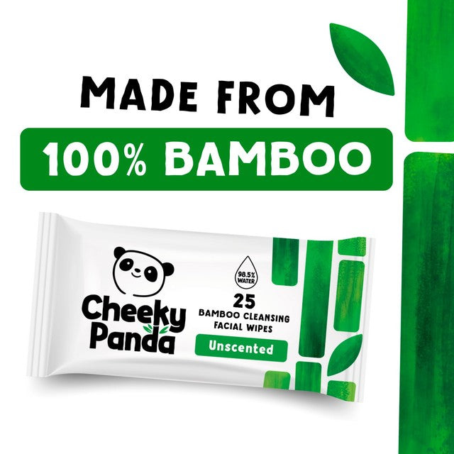 The Cheeky Panda facial wipes unscented 25 pack (British brand)