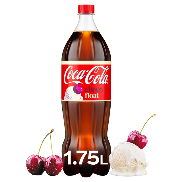 Coca-Cola Cherry Float sparkling soft drink - British product