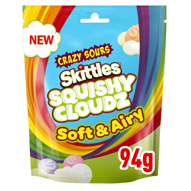 Skittles sour fruit flavoured chewy gummies 94g (British brand)