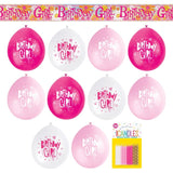 Unique Party Pink Birthday Girl Party Kit, imported from the UK