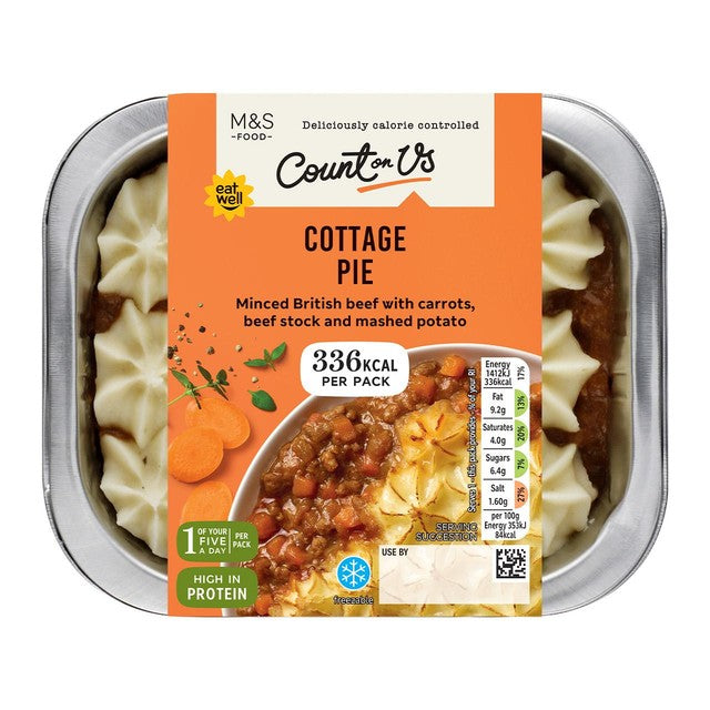 M&S Count On Us Cottage Pie 400g, imported from the UK