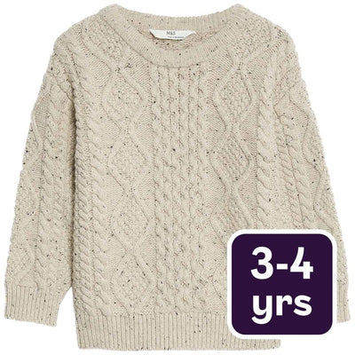 M&S M&S Kabelstrikket Genser Nøytral 3-4 år - Kjøp online hos McGrocer