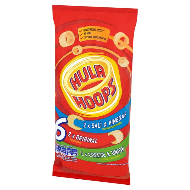Hula Hoops crisps variety multipack 6 pack, UK version