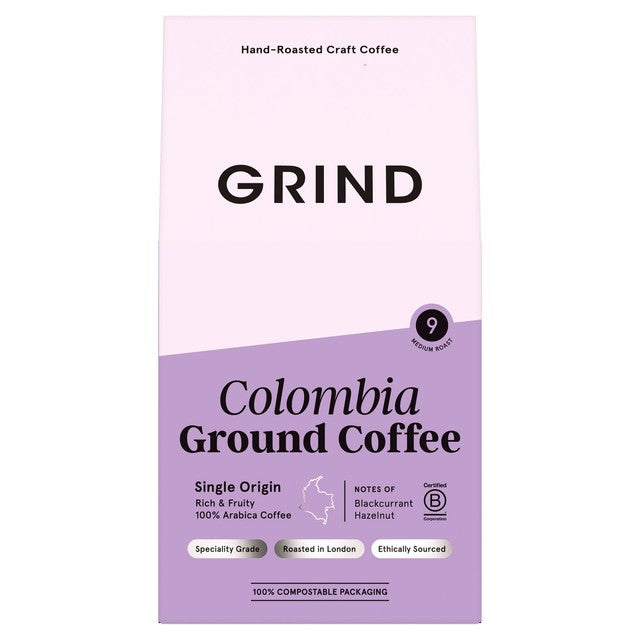 Grind Colombia single origin ground coffee, UK version