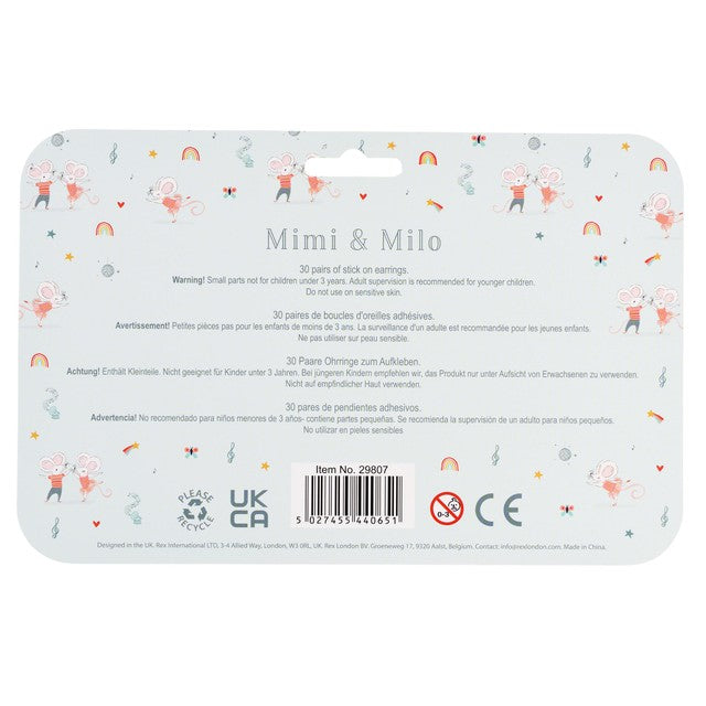Rex International Mimi and Milo stick on earrings, imported from the UK