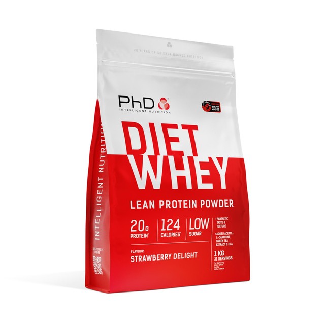 PHD Nutrition strawberry delight whey protein powder 1kg, imported from the UK