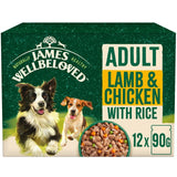 M&S James Wellbeloved Adult Wet Dog Food Lamb & Chicken in Gravy Pouch 12x90g- Buy online at McGrocer