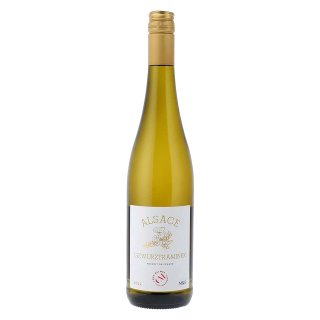 M&S Chez Michel Gewurztraminer wine bottle - British product