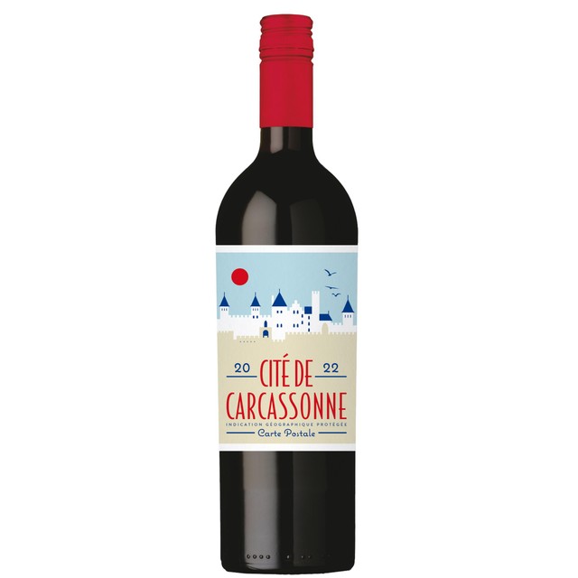 Carte Postale Cite de Carcassonne Rouge red wine, imported from the UK