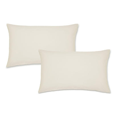 M&S Catherine Lansfield Plain Dye Polycotton Housewife Pillowcase Pair Cream 50x75cm- Buy online at McGrocer