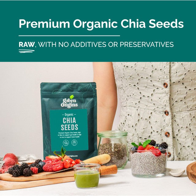 Green Origins organic raw chia seeds 300g, UK version