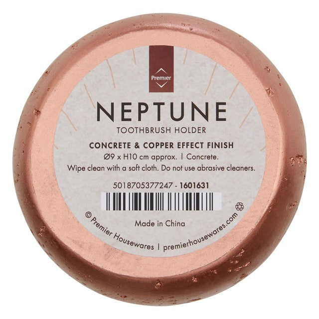 Premier Housewares Neptune Copper and Concrete toothbrush holder, imported from the UK