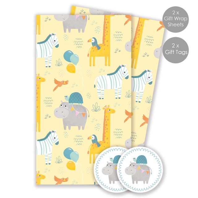 Abacus Nursery Characters gift wrap pack, imported from the UK