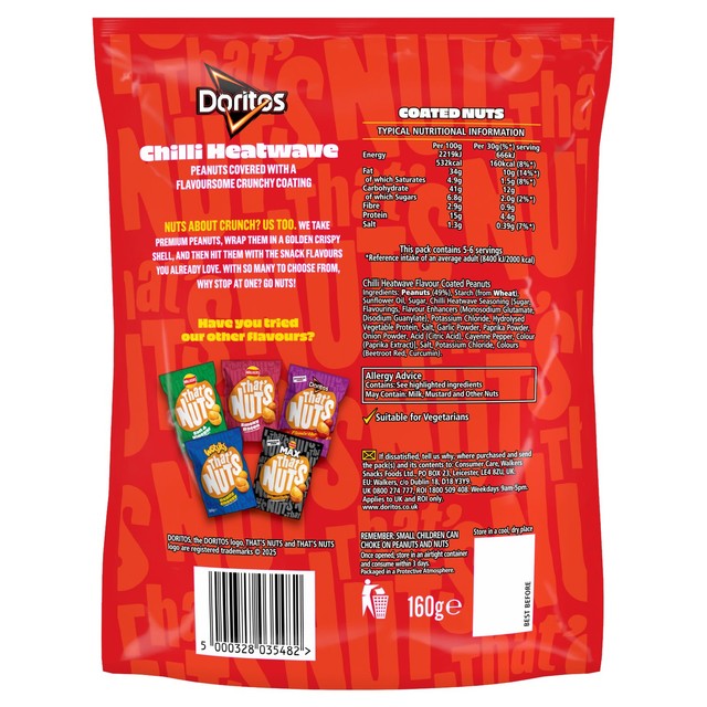 That's Nuts Doritos Chilli Heatwave coated peanuts 160g (British brand)