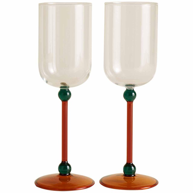 M&S Bobble Contrast Wine Glasses set of two, imported from the UK