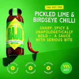 Raju pickled lime and birdseye chilli hot sauce 280g, imported from the UK