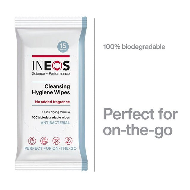 INEOS alcohol-based sanitising wipes 15 per pack, UK version