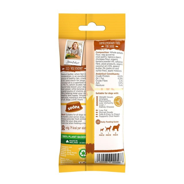 Soopa banana and peanut butter dental stick dog treat 100g (British brand)