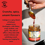 Novice Kitchen Sichuan Crunch Chilli Oil 190g, imported from the UK