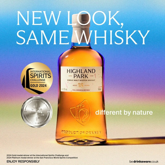 Highland Park 18 Year Old Single Malt Scotch Whisky 70cl, UK version