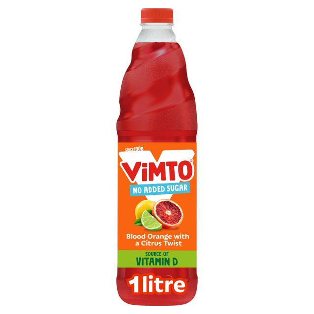 Vimto blood orange lemon lime no added sugar squash 1L (British brand)