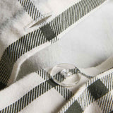M&S brushed cotton king size green checked bedding set, UK version
