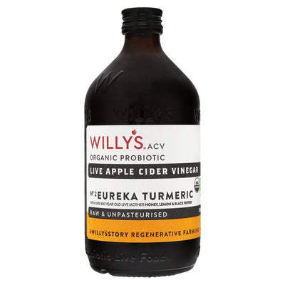 M&S Willy's Organic Live Turmeric Apple Cider Vinegar with The Mother Apple Cider Vinegar Drink 500ml- Buy online at McGrocer