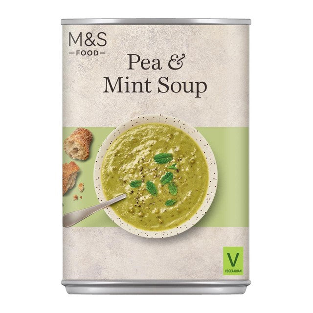 M&S pea and mint soup 400g, imported from the UK