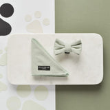 Cocopup London sage tweed dog bandana and bow tie set - British product