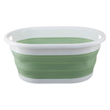 Premier Housewares collapsible laundry basket in green/white, medium, imported from the UK