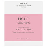 M&S Wax Lyrical AromaWorks Basil & Lime Soy Wax Candle 30cl- Buy online at McGrocer
