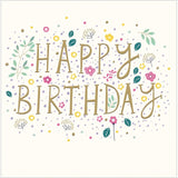Woodmansterne floral happy birthday card 17.3 x 16.7cm - British product