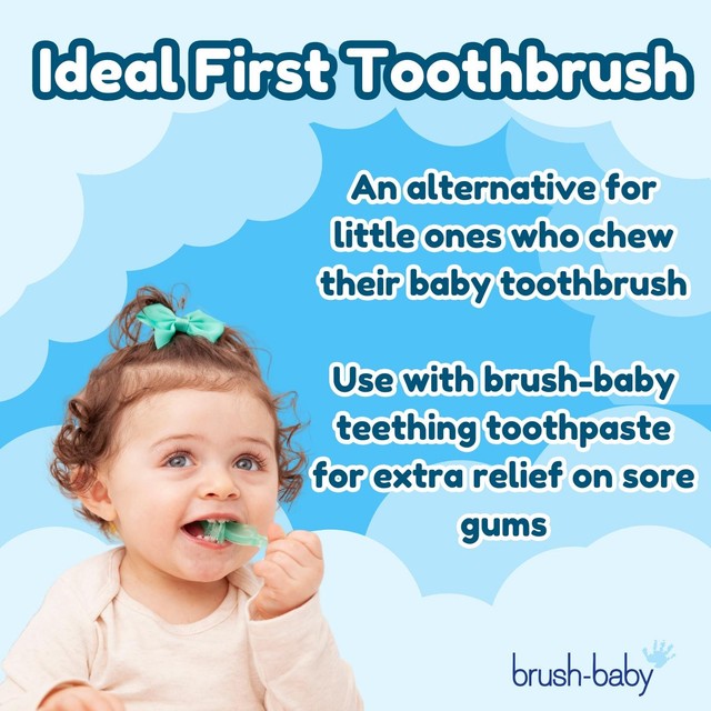 Brush-Baby chewable silicone baby toothbrush, double pack - British product