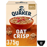 Quaker Original Oat Crisp Cereal 375g, imported from the UK